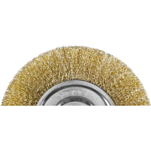 ЗУБР 150 мм, витая латунированная, стальная проволока 0.3. щетка дисковая для УШМ, Профессионал (35187-150)