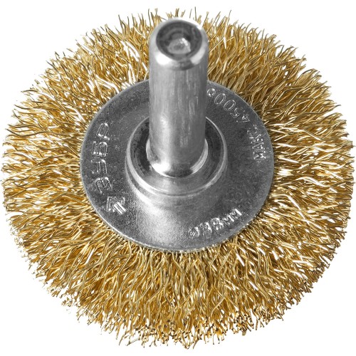 ЗУБР 38 мм, витая стальная латунированная проволока 0.3 мм, щетка дисковая для дрели, Профессионал (3520-038)