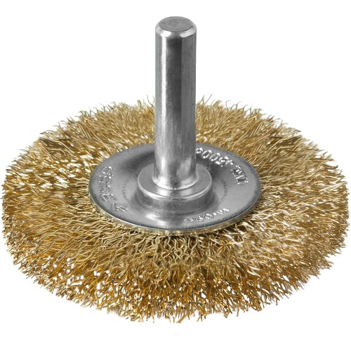 ЗУБР 50 мм, витая стальная латунированная проволока 0.3 мм, щетка дисковая для дрели, Профессионал (3520-050)