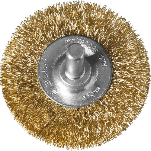 ЗУБР 50 мм, витая стальная латунированная проволока 0.3 мм, щетка дисковая для дрели, Профессионал (3520-050)