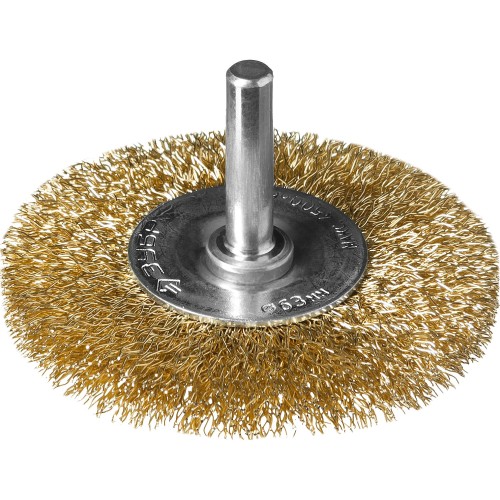 ЗУБР 63 мм, витая стальная латунированная проволока 0.3 мм, щетка дисковая для дрели, Профессионал (3520-063)