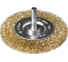 ЗУБР 75 мм, витая стальная латунированная проволока 0.3 мм, щетка дисковая для дрели, Профессионал (3520-075)