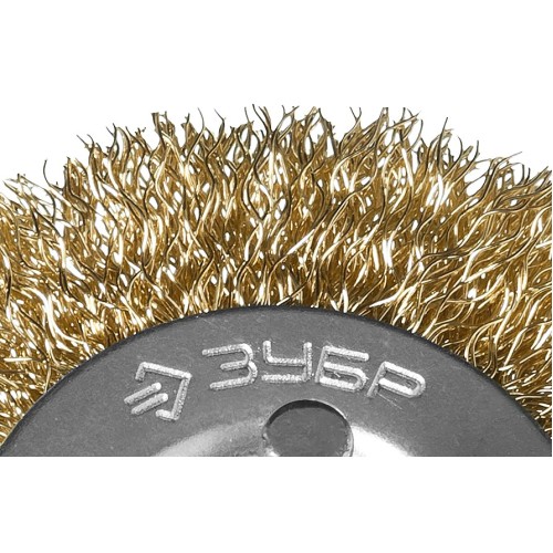 ЗУБР 75 мм, витая стальная латунированная проволока 0.3 мм, щетка дисковая для дрели, Профессионал (3520-075)