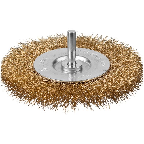 ЗУБР 100 мм, витая стальная латунированная проволока 0.3 мм, щетка дисковая для дрели, Профессионал (3520-100)