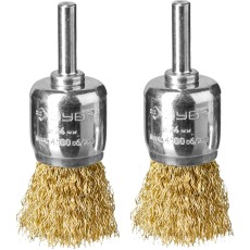 ЗУБР 24 мм, витая стальная латунированная проволока 0.3 мм, набор кистевых щеток для дрели, Профессионал (35225-24-H2)