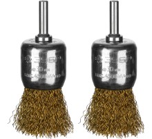 ЗУБР 30 мм, витая стальная латунированная проволока 0.3 мм, набор кистевых щеток для дрели, Профессионал (35225-30-H2)