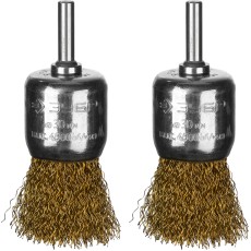 ЗУБР 30 мм, витая стальная латунированная проволока 0.3 мм, набор кистевых щеток для дрели, Профессионал (35225-30-H2)