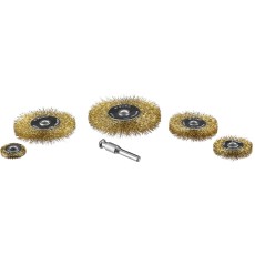 ЗУБР 5 шт, 25/40/55/63/78 мм, витая латунированная, стальная проволока, набор дисковых щеток-крацовок для дрели, Профессионал (3521-H5)