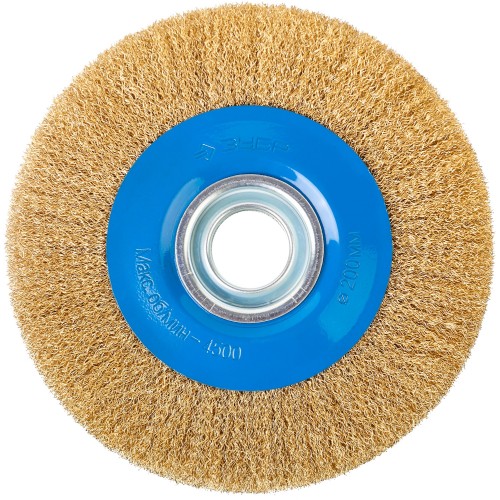 ЗУБР 200 мм, витая стальная латунированная проволока 0.3 мм, щетка дисковая для УШМ, Профессионал (35186-200)