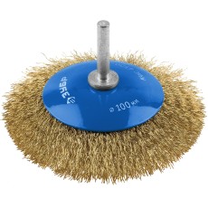 ЗУБР 100 мм, витая латунированная, стальная 0.3 мм, коническая щетка для дрели, Профессионал (35233-100)