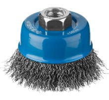 ЗУБР 60 мм, витая, стальная проволока 0.3 мм, чашечная щетка-крацовка для УШМ, Профессионал (35261-060)