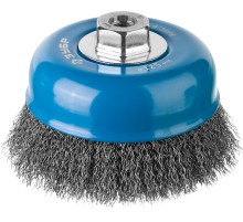 ЗУБР 125 мм, витая, стальная проволока 0.3 мм, чашечная щетка-крацовка для УШМ, Профессионал (35261-125)
