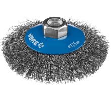 ЗУБР 115 мм, витая, стальная проволока 0.3 мм, коническая щетка-крацовка для УШМ, Профессионал (35265-115)