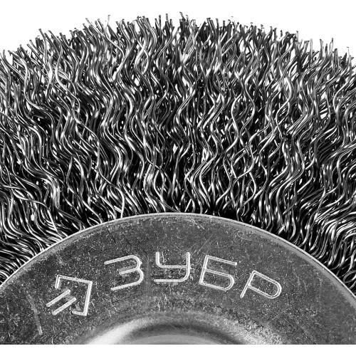 ЗУБР 75 мм, витая, стальная проволока 0.3 мм, щетка дисковая для дрели, Профессионал (35198-075)