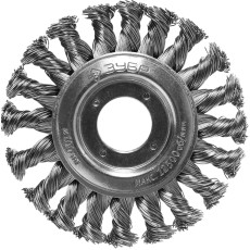 ЗУБР 100 мм, стальная проволоки 0.5 мм, щетка дисковая для УШМ, Профессионал (35190-100)