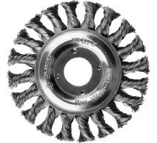 ЗУБР 115 мм, стальная проволоки 0.5 мм, щетка дисковая для УШМ, Профессионал (35190-115)