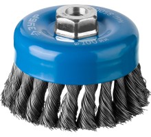 ЗУБР 100 мм, стальная проволока 0.5 мм, чашечная щетка-крацовка для УШМ, Профессионал (35275-100)