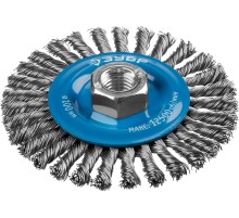 ЗУБР 100 мм, жгутированная стальная проволока 0.5 мм, щетка дисковая для УШМ, Профессионал (35192-100)