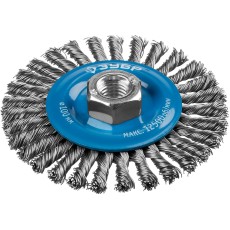 ЗУБР 100 мм, жгутированная стальная проволока 0.5 мм, щетка дисковая для УШМ, Профессионал (35192-100)