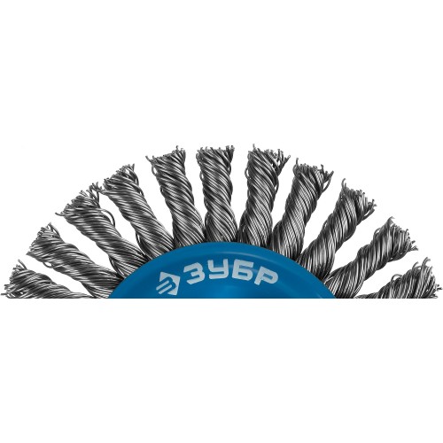 ЗУБР 100 мм, жгутированная стальная проволока 0.5 мм, щетка дисковая для УШМ, Профессионал (35192-100)