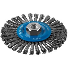 ЗУБР 115 мм, жгутированная стальная проволока 0.5 мм, щетка дисковая для УШМ, Профессионал (35192-115)