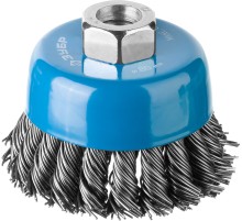 ЗУБР 80 мм, стальная проволока 0.8 мм, чашечная щетка-крацовка для УШМ, Профессионал (35277-080)