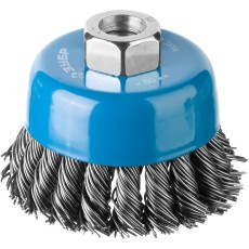 ЗУБР 80 мм, стальная проволока 0.8 мм, чашечная щетка-крацовка для УШМ, Профессионал (35277-080)