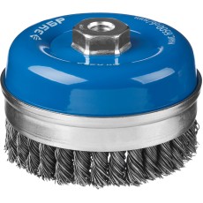 ЗУБР 120 мм, жгутированная стальная проволока 0.8 мм, усиленная чашечная щетка-крацовка для УШМ, Профессионал (35271-120)