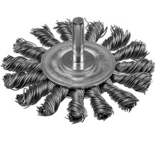 ЗУБР 75 мм, жгутированная стальная проволока 0.5 мм, щетка дисковая для дрели, Профессионал (3522-075)