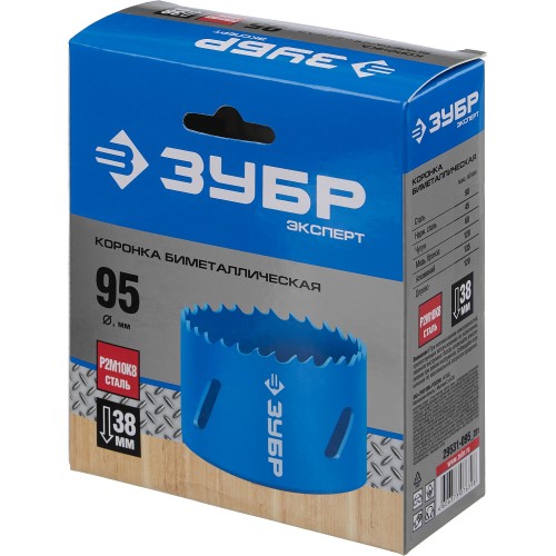 ЗУБР 95 мм, сталь Р6М5, биметаллическая коронка (29531-095)