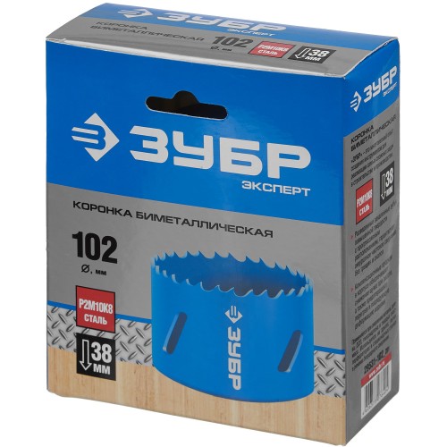 ЗУБР 102 мм, сталь Р6М5, биметаллическая коронка (29531-102)