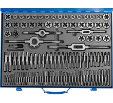 ЗУБР 110 предметов, сталь Р6М5, набор метчиков и плашек, Профессионал (28110-H110)