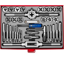 ЗУБР 35 предм., сталь 9ХС, набор метчиков и плашек (28117-H35)