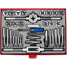 ЗУБР 35 предм., сталь 9ХС, набор метчиков и плашек (28117-H35)