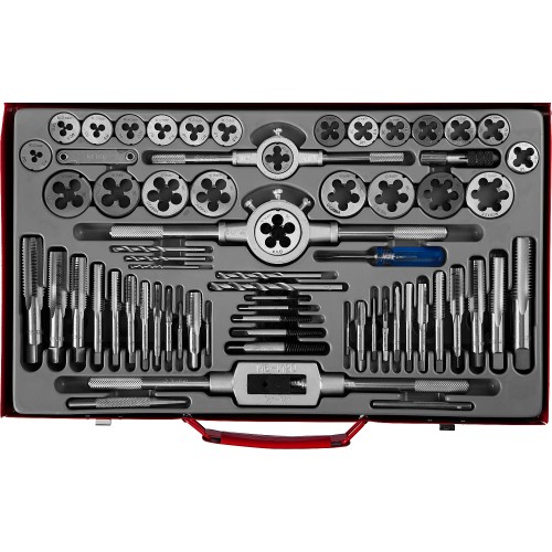 ЗУБР 65 предм., сталь 9ХС, набор метчиков и плашек (28118-H65)