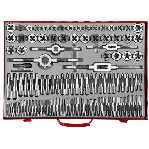 ЗУБР 110 предм., сталь 9ХС, набор метчиков и плашек (28119-H110)