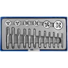 ЗУБР 18 предм., сталь 9ХС, набор метчиков и плашек в пластиковом боксе (28120-H18)