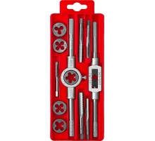 ЗУБР 12 предм., сталь 9ХС, набор метчиков и плашек в пластиковом боксе (28121-H12)