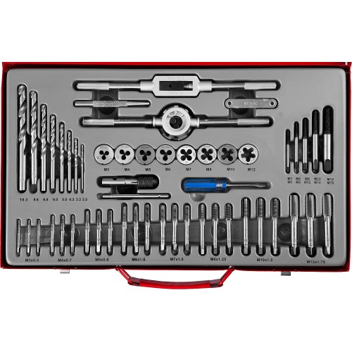 ЗУБР 52 предм., сталь 9ХС, набор метчиков и плашек (28130-H52)