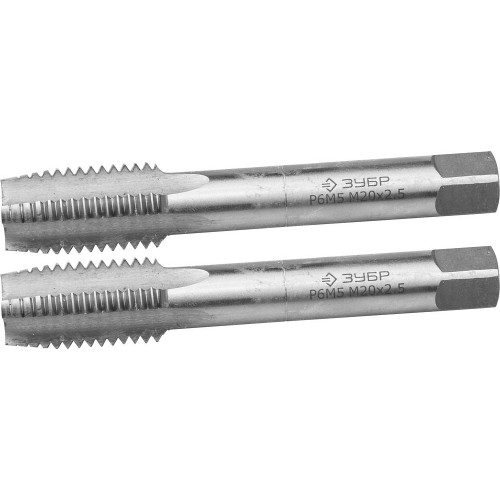 ЗУБР М20 x 2.5 мм, сталь Р6М5, комплект машинно-ручных метчиков (4-28007-20-2.5-H2)