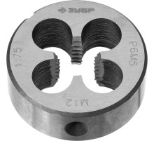 ЗУБР М12 x 1.75 мм, сталь Р6М5, круглая машинно-ручная плашка, Профессионал (4-28023-12-1.75)