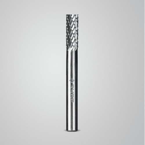 ЗУБР 6х16 мм, тип А (цилиндр с гладким торцом), хв-к 6 мм, твердосплавная борфреза, ПРОФЕССИОНАЛ (28800-6-16)