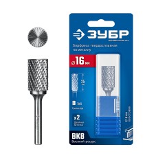 ЗУБР 16х25 мм, тив B (цилиндр с торцевыми зубьями), хв-к 6 мм, твердосплавная борфреза, ПРОФЕССИОНАЛ (28801-16-25)
