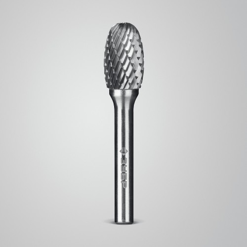 ЗУБР 12х20 мм, тип E (овал, радиус 5.0 мм), хв-к 6 мм, твердосплавная борфреза, ПРОФЕССИОНАЛ (28804-12-20)