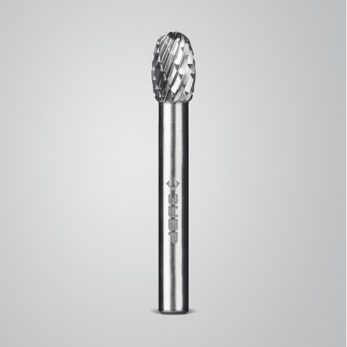 ЗУБР 8х13 мм, тип E (овал, радиус 3.7 мм), хв-к 6 мм, твердосплавная борфреза, ПРОФЕССИОНАЛ (28804-8-13)