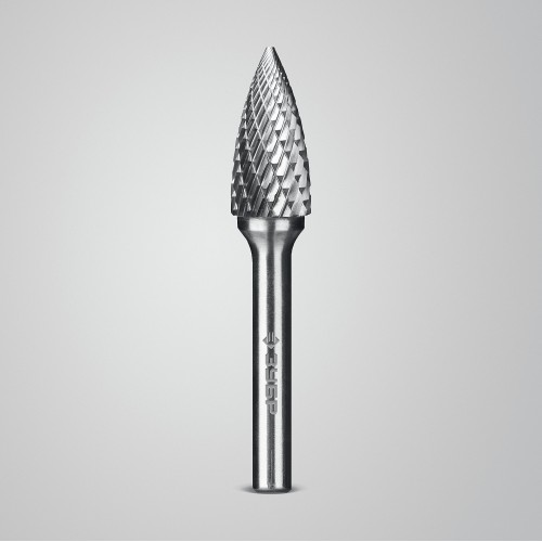 ЗУБР 12х25 мм, тип G (парабола с острым углом), хв-к 6 мм, твердосплавная борфреза, ПРОФЕССИОНАЛ (28806-12-25)