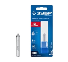 ЗУБР 6х5 мм, тип J (зенкер с вершиной 60°), хв-к 6 мм, твердосплавная борфреза, ПРОФЕССИОНАЛ (28808-6-5)