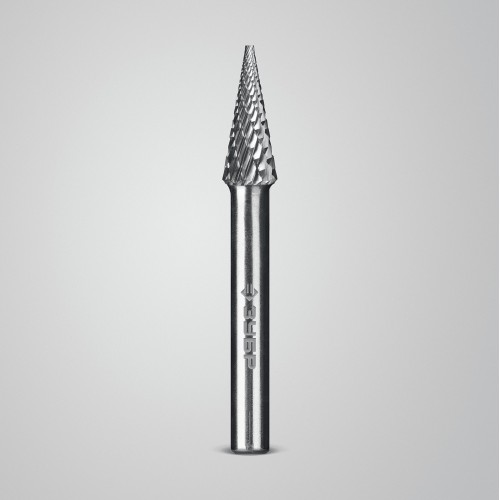 ЗУБР 8х20 мм, тип M (конус с острым углом 14°), хв-к 6 мм, твердосплавная борфреза, ПРОФЕССИОНАЛ (28811-8-20)