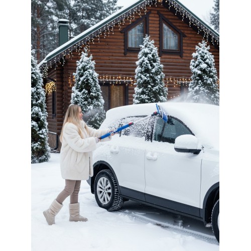 ЗУБР телескопическая щётка с поворотной головой и водосгоном от снега автомобильная, 940-1310 мм, Профессионал (61063)