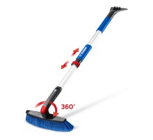 ЗУБР телескопическая щётка с поворотной головой от снега автомобильная, 860-1210 мм, Профессионал (61062)